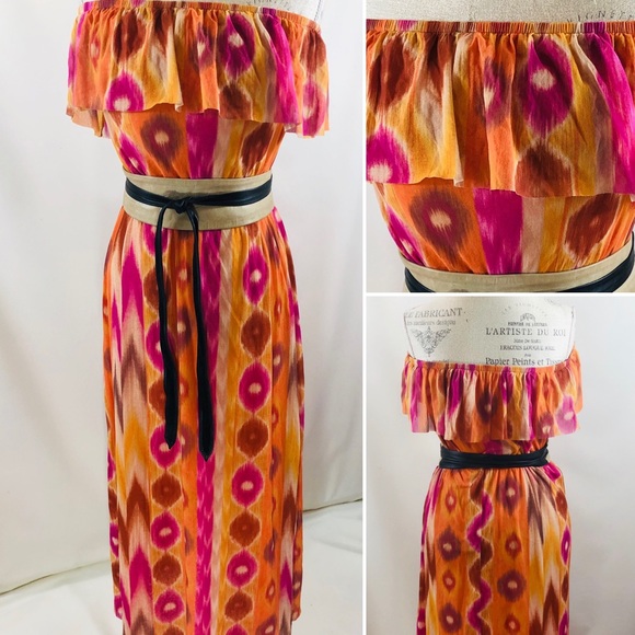 Sweet Pea Off The Shoulder Multicolored Dress - Picture 8 of 10